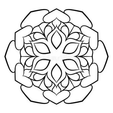 简笔画对称花朵