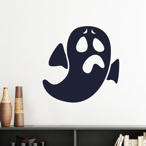 万圣节苦恼表情的鬼魂墙贴纸学校板报教室宿舍装饰画可移除贴画