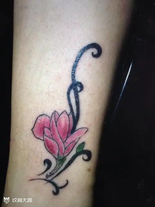 脚踝花72_纹身图案手稿图片_家范的纹身作品集