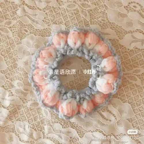 钩针郁金香发圈图解