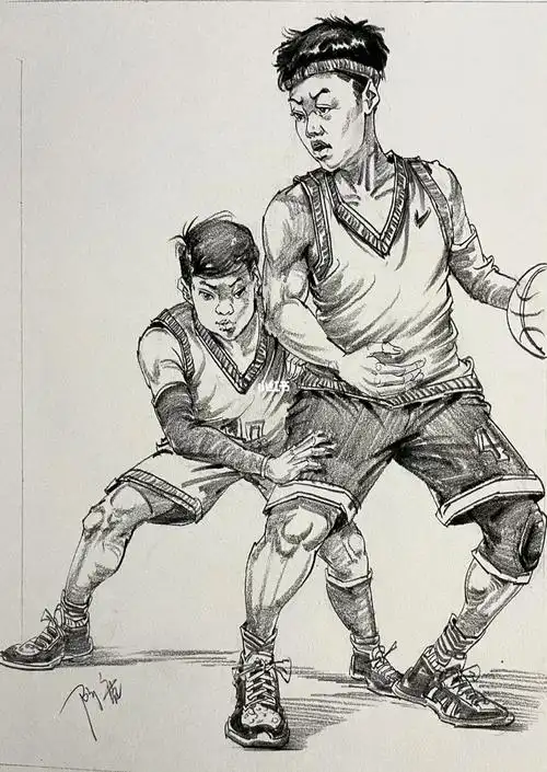 双人速写打篮球