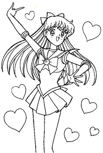 卡通简笔画画国民少女