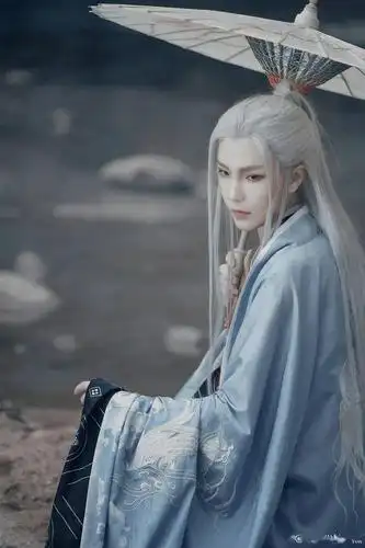 古风男生真人头像67陌上少年挥赋百折扇