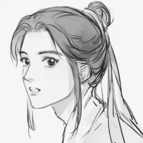 简笔画古风 简笔画古风男