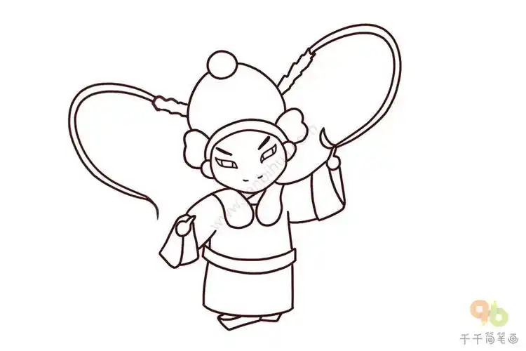 京剧《群英会》 周瑜简笔画怎么画_戏曲人物大全简笔画