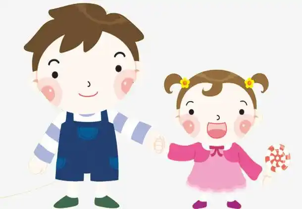 卡通兄妹免抠素材免费下载_觅元素51yuansu.com