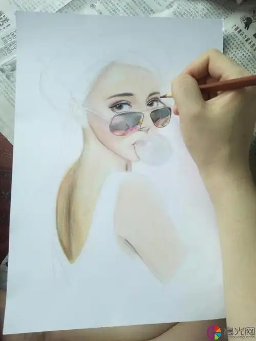 迪丽热巴彩铅人物画教程胖迪素描手绘步骤图