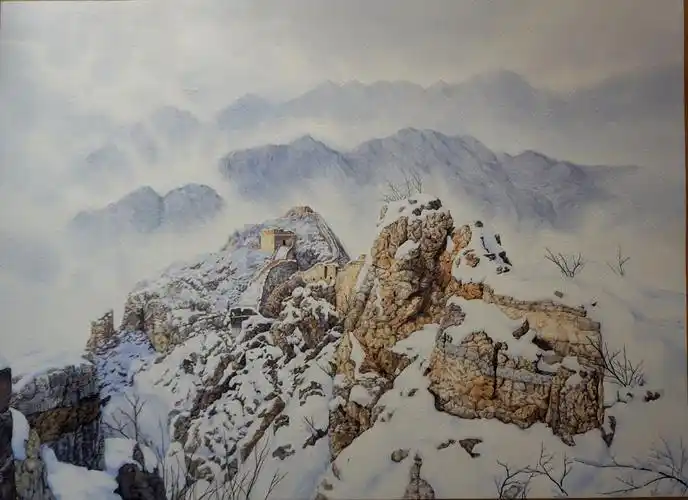 唯美水彩风景 雪长城系列 作者[赵朕吉]