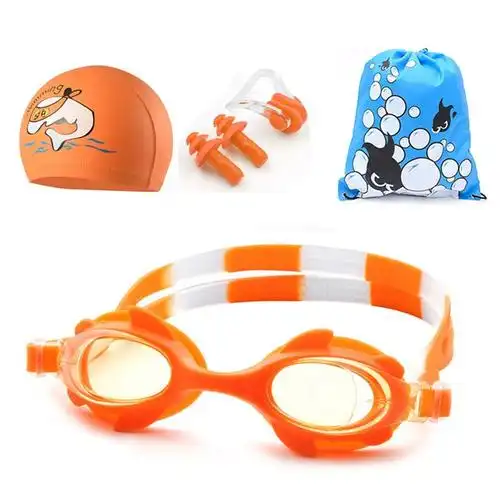 水中游泳全套装备 泳具儿童 男孩连帽教具眼镜女童帽子小孩子罩