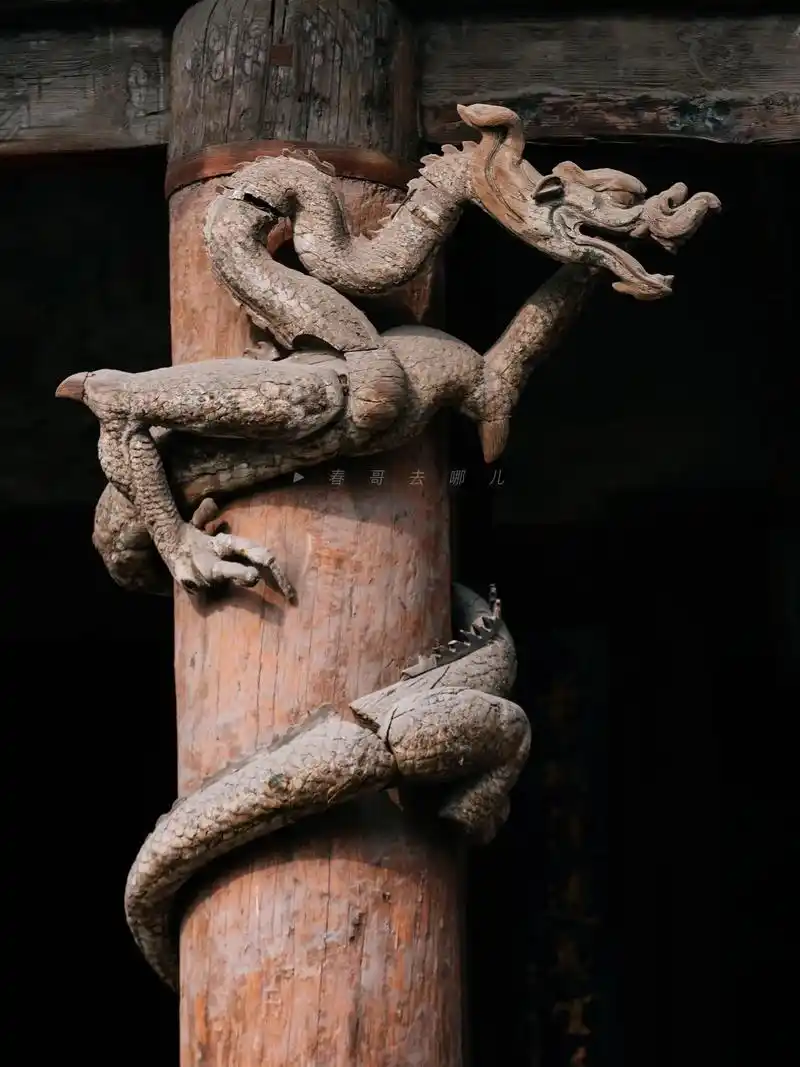 全国最霸气的柱子太原晋祠宋代木雕缠龙柱