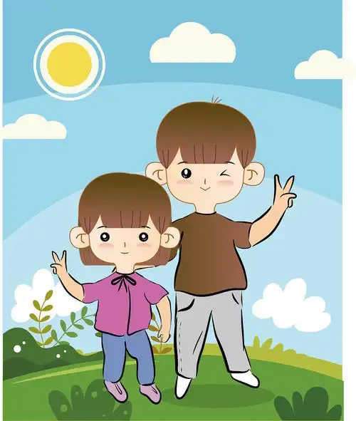 哥哥妹妹|插画|儿童插画|z52339810 - 原创作品 - 站酷 (zcool)