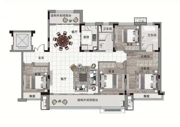 刘长山路以北,产品均是洋房小高层,户型面积在105㎡至160㎡之间,所有