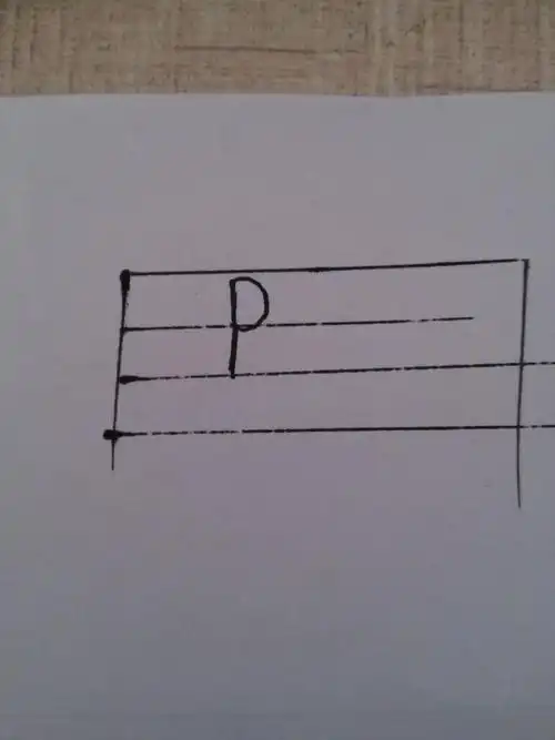 大写的p在四线三格里怎么写