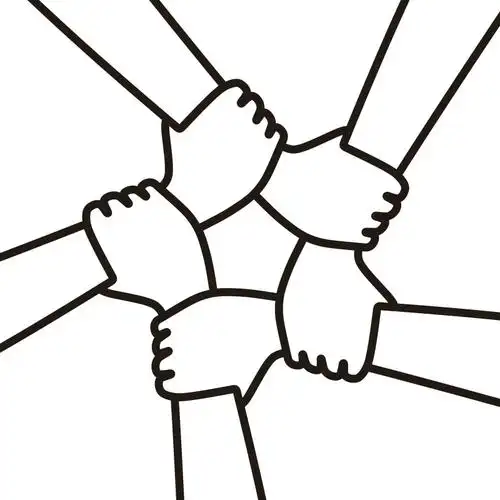 五个人在握手图片下载