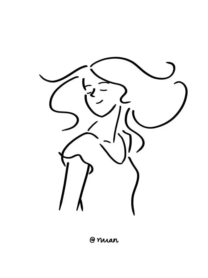 ins风极简手绘黑白简笔画no.