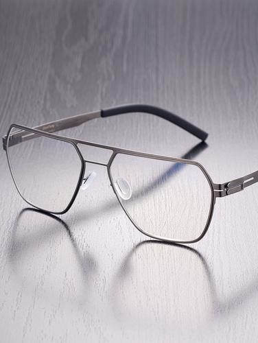 无螺丝眼镜框架金银黑色宽脸男超轻时尚方形弹性近视散光配镜ct08