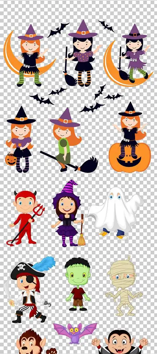 万圣节卡通人物素材