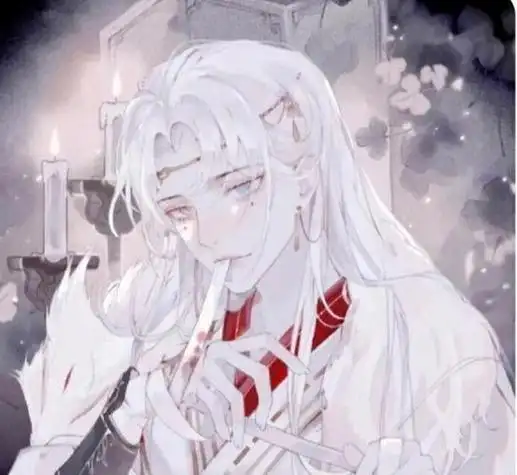 白发古风男生头像