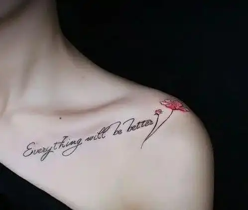 超好看女生锁骨纹身淡雅的女性纹身5