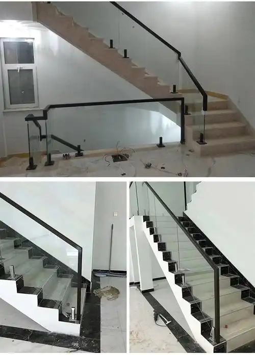 实木不锈钢现货烤漆楼梯玻璃卡槽扶手护栏玻璃底座玻璃夹配件 48*48