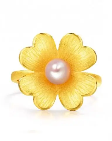 周生生 足金四叶草婚嫁系列戒指