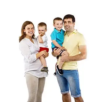 幸福之家,两个孩子,隔绝,白色背景,背景