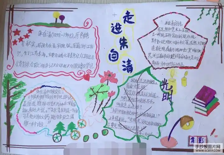 关于朱自清的手抄报图片
