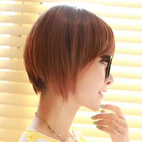 hairsoul假发斜刘海短发女bobo波波头假发蓬松修脸短直发110