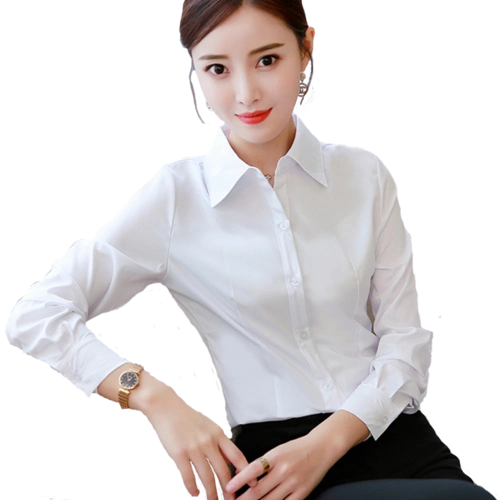 白衬衫女职业diy定制韩版正装商务工装修身工作服大码衬衣女学生 - 邂