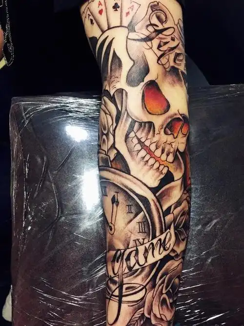 小臂作品_纹身图案手稿图片_姜静的纹身作品集