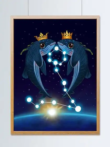 清新文艺少女十二星座双鱼座梦幻星空美人鱼