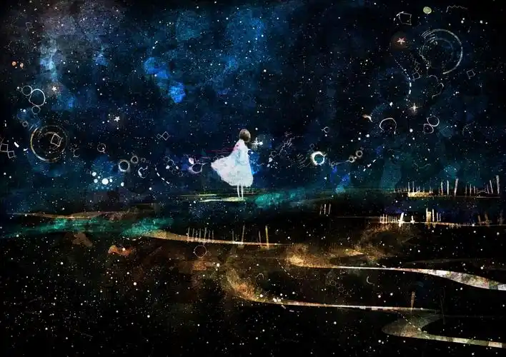 p站美图日本画师katsuo作品星星点点的银河少女梦