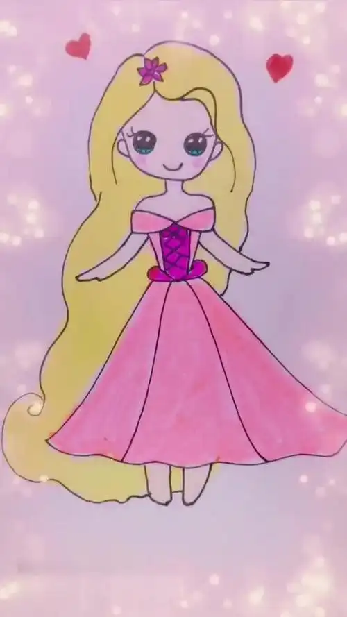 视频:简笔画长发公主乐佩公主简笔画的画法步骤四十秒教你画一个超级