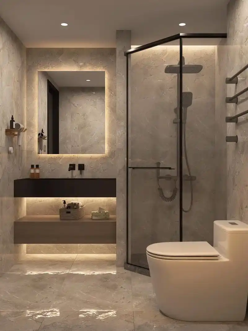 小户型极简暗黑卫生间,简直泰酷啦!在这蕴藏暗黑魅力的空间里  - 抖音