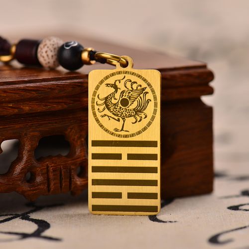 汽车钥匙挂件黄铜钥匙扣离为火卦五行补火缺火男女士复古风本命符