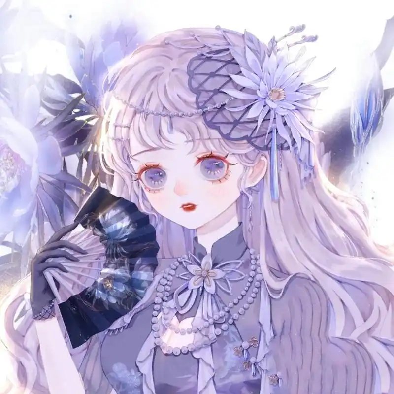 紫色系可爱动漫少女头像 紫色系