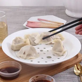 思佰得(spaier) 思佰得 饺子沥水盘骨瓷饺子盘 沥水双层盘 吃水饺盘子