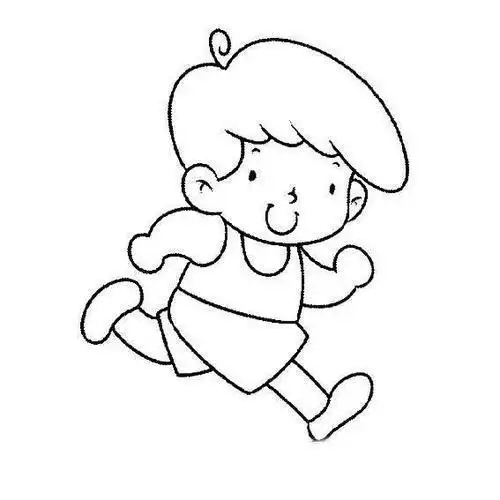 小男孩简笔画侧身
