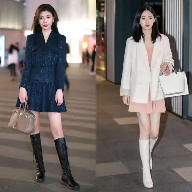 今年流行的"短裙 长靴",这么穿个性大方又显高,魅力十足