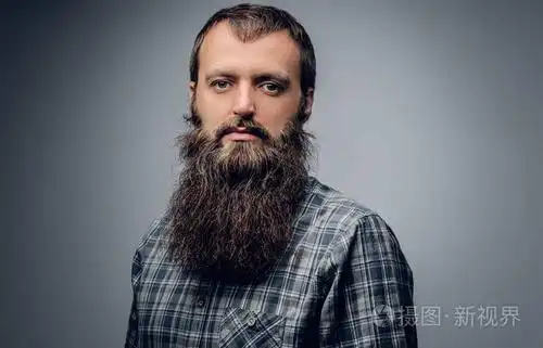 络腮胡子,穿格子衬衫