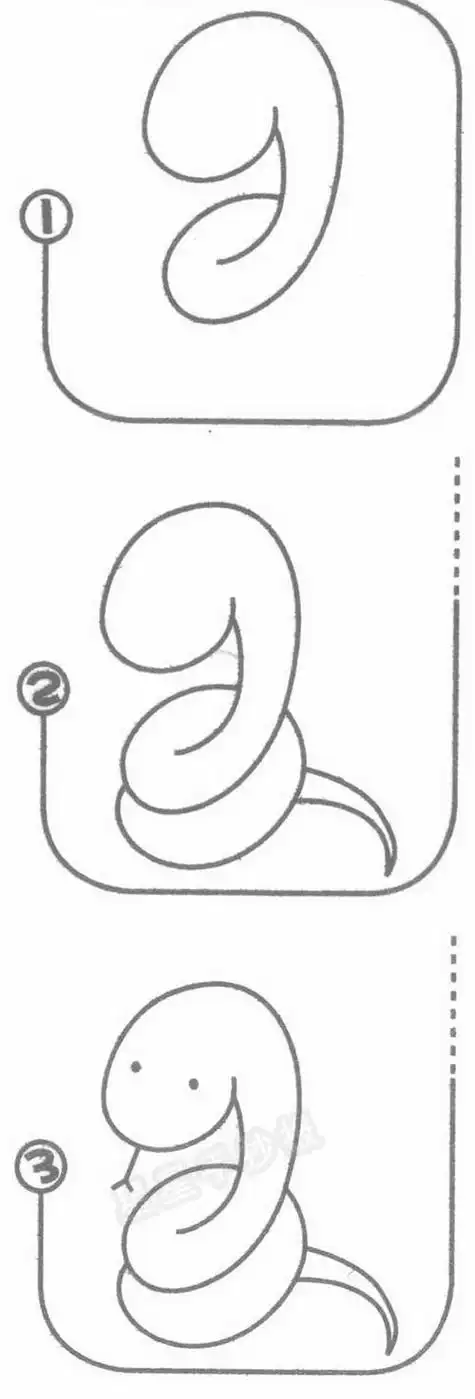蛇冬眠简笔画冬眠小蛇简笔画