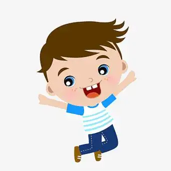 卡通跳起来的男孩设计