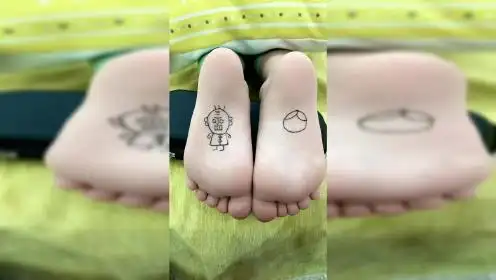 一起学画画,儿童简笔画教程,在脚底作画