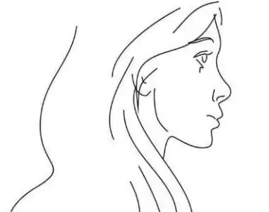 女生侧面人物简笔画