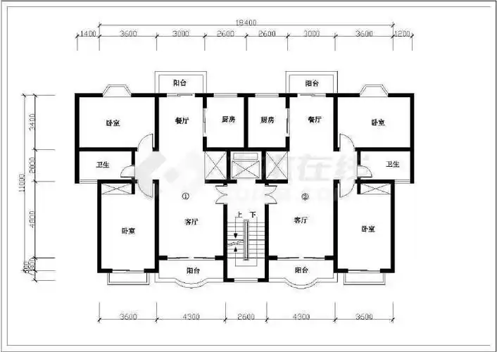 某地多层住宅户型平面建筑设计图(全套)