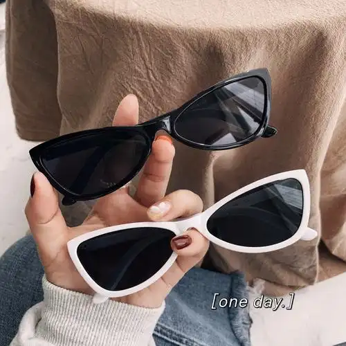 新款韩版原宿复古白色造型三角小框太阳眼镜太阳眼镜
