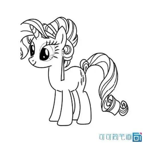 珍奇小马简笔画珍奇公主简笔画小马珍奇简笔画步骤彩虹小马珍奇简笔画