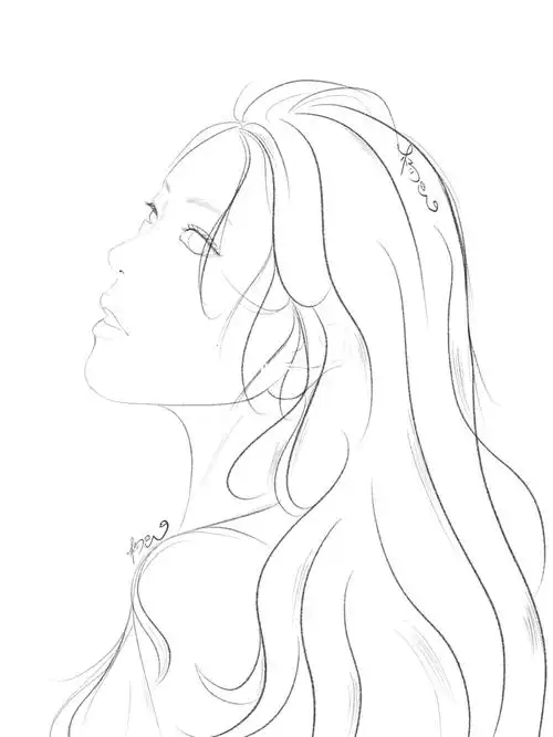 今日练习线稿侧脸