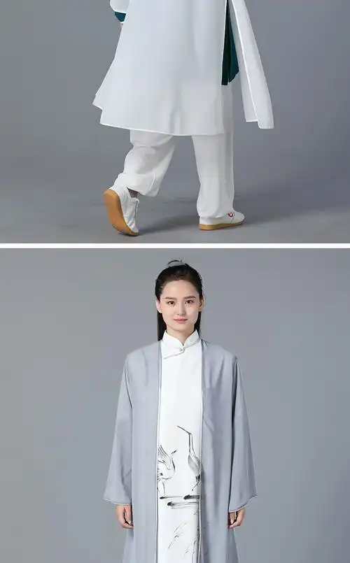 生活春夏新款飘逸太极服女订制比赛表演飘逸长款太极夏款紫罗兰披纱xs