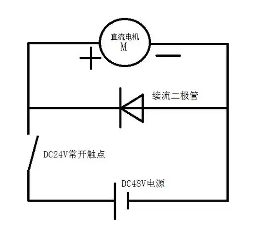 展开全部 给电机反接一个续流二极管.